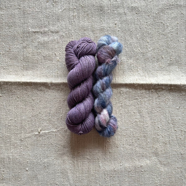 Ready-to-ship - Sumire on Non-SW BFL Sock + Mienai Futari on Suri Silk Lace (Accessory Pack)